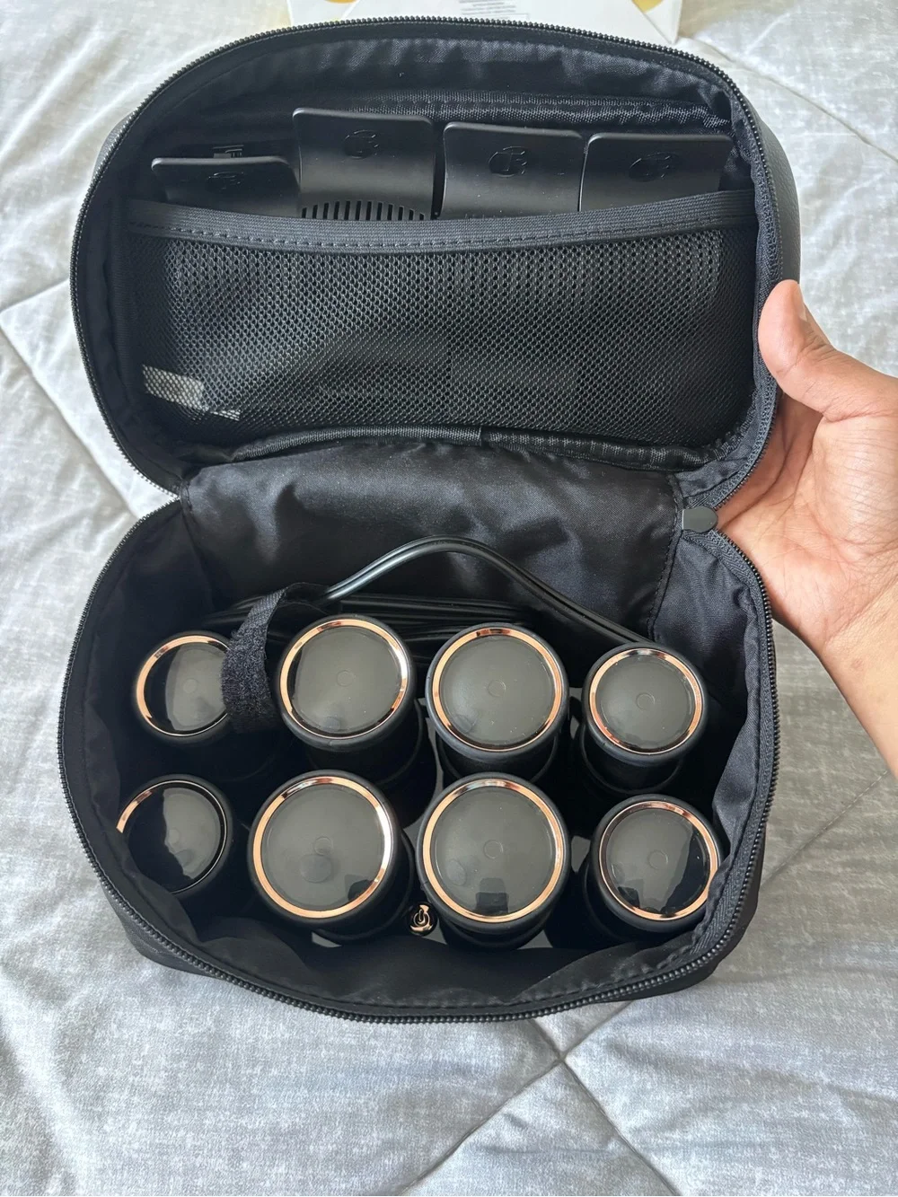 T3 volumizing, hot hair roller set with Carrying Case